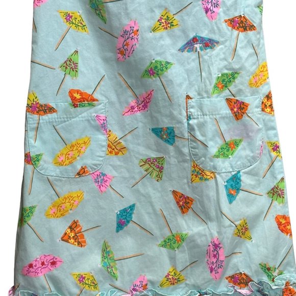 Plum Pudding Dress Youth Toddler Girls 4 Sleeveless Sundress Tropical Umbrella - Picture 2 of 9